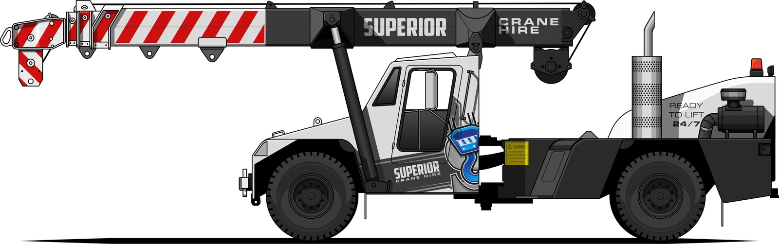 Side view of the Superior Terex Franna AT20