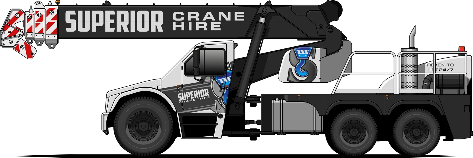Side view of the Superior Terex Franna AT40