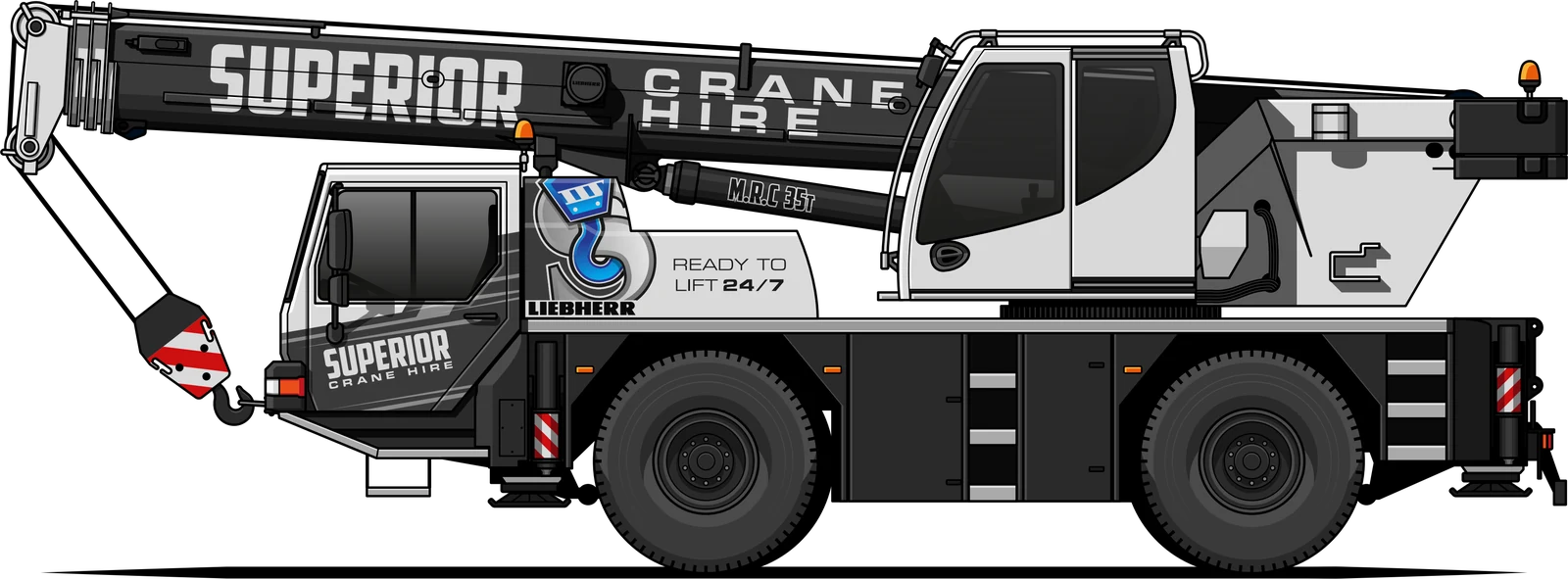 Side view of the Superior Liebherr LTM 1030-2.1