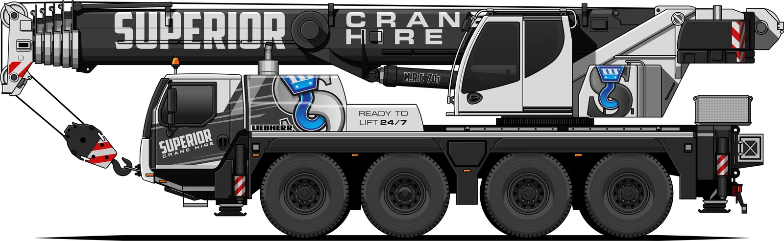 Side view of the Superior Liebherr LTM 1070-4.2