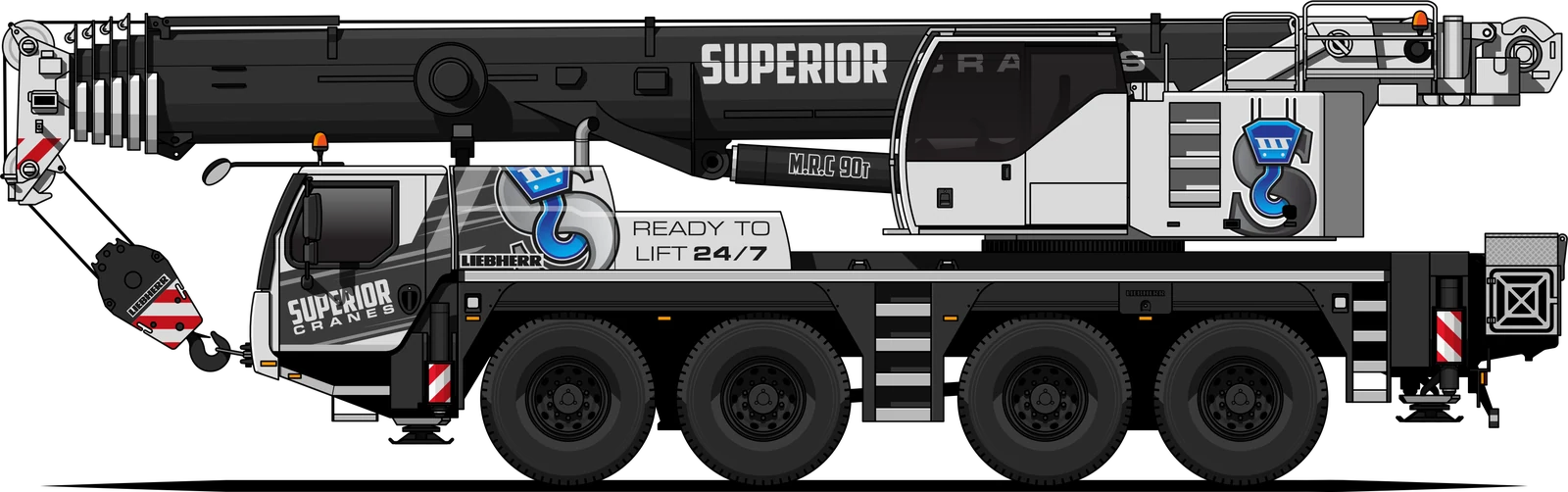 Side view of the Superior Liebherr LTM 1090-4.1