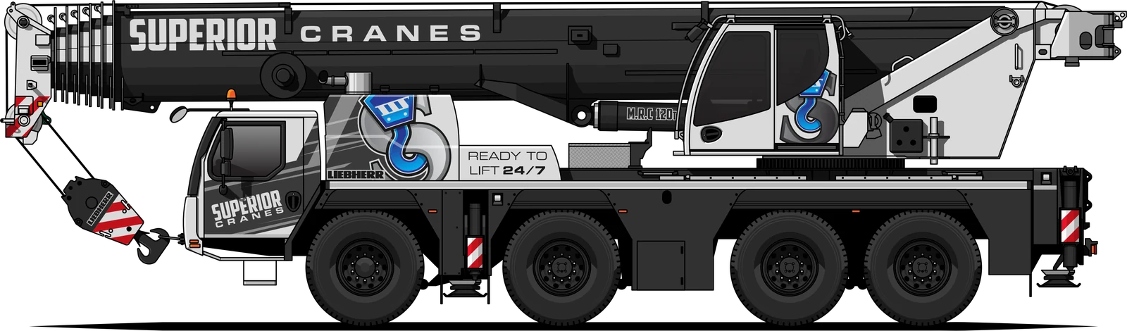 Side view of the Superior Liebherr LTM 1120-4.1