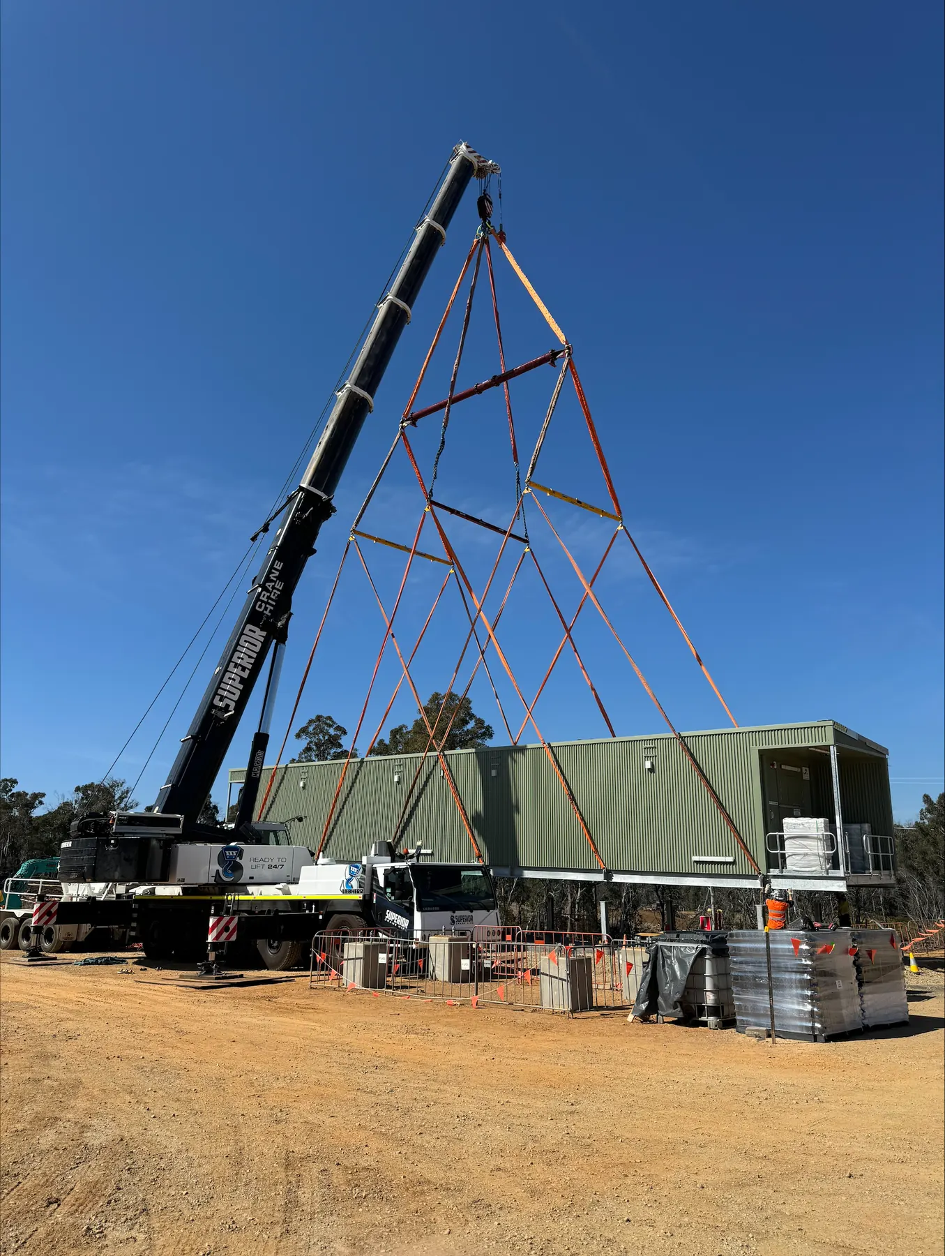A building module lifted into place